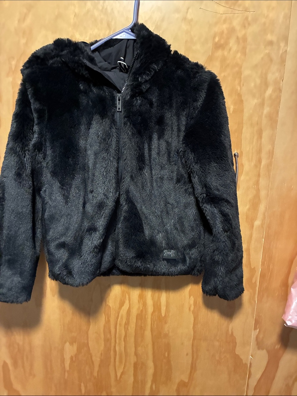 Under Armour Kids Black Faux-Fur Hooded Coat